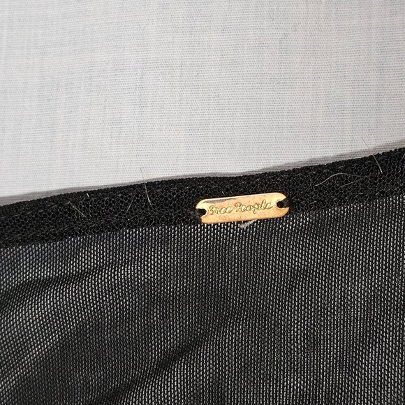 Free People Rendezvous Lace Trim Top Blouse Women Size S White/Black - Picture 4 of 15